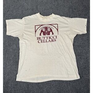 Vintage Wright's Shirt Mens XL White Premium‎ California Wines Tee 80s Flawed